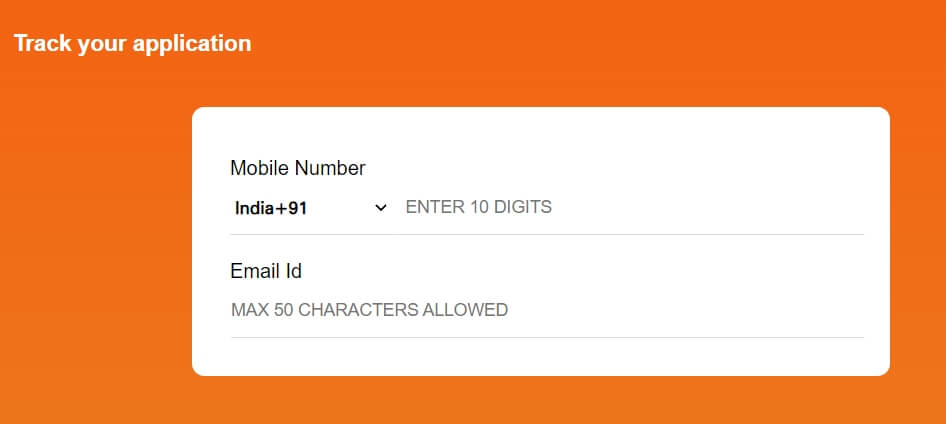 enter mobile number and email id