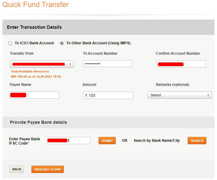 Can We Transfer Money From Icici Credit Card To Other Bank Account