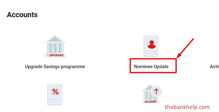 click on nominee update in kotak net banking