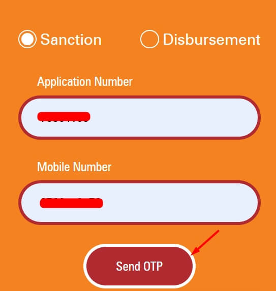 enter icici home loan number and mobile number