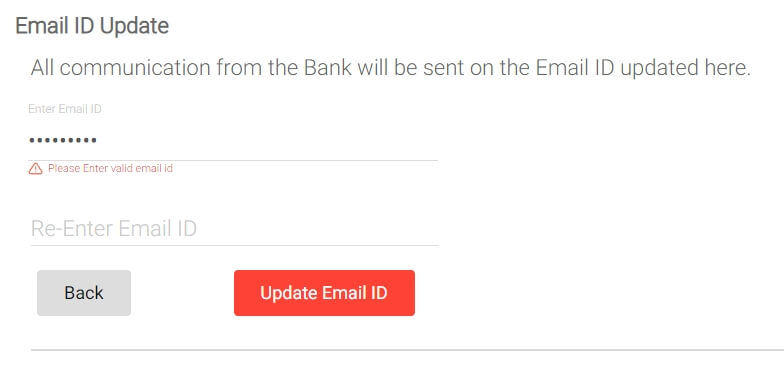 enter new email id in kotak net banking