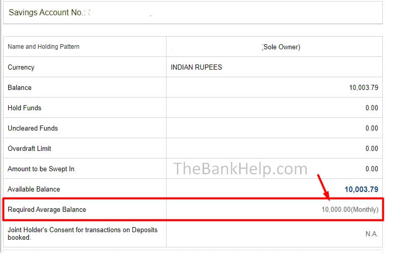 check minimum balance required in hdfc netbanking