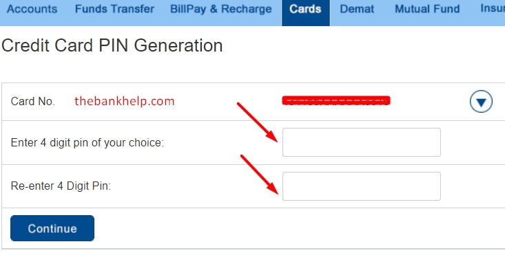 enter four digit pin in hdfc netbanking