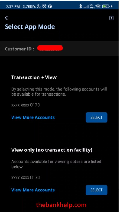 select transaction mode