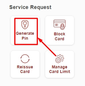 click on generate pin option in icici net banking