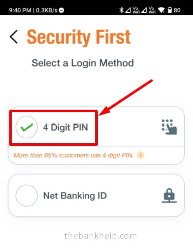 select 4 digit option pin