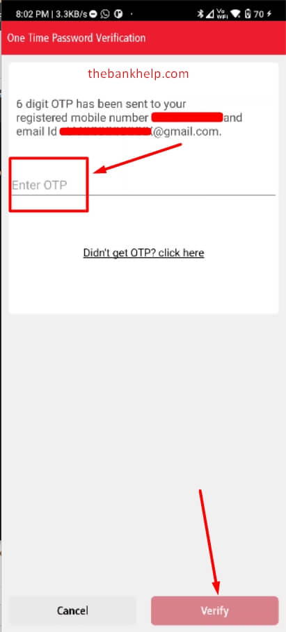 enter otp to change kotak atm pin in app