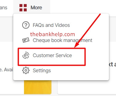click on customer service option in idfc netbanking (1)