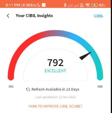 check credit score using freecharge app