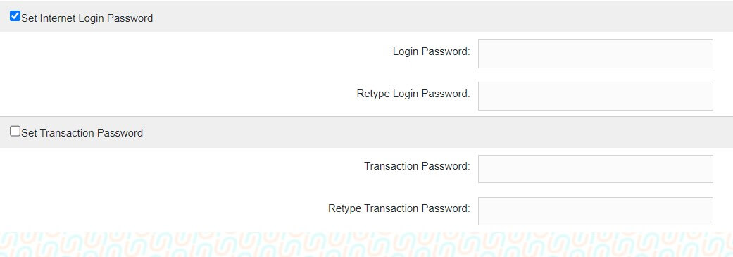 Set Transaction Password and login password