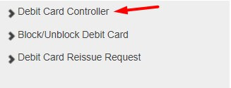 Click on Debit Card Controller