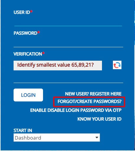 Click Forgot password option in the log in page