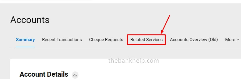 click on related services option in kotak netbanking