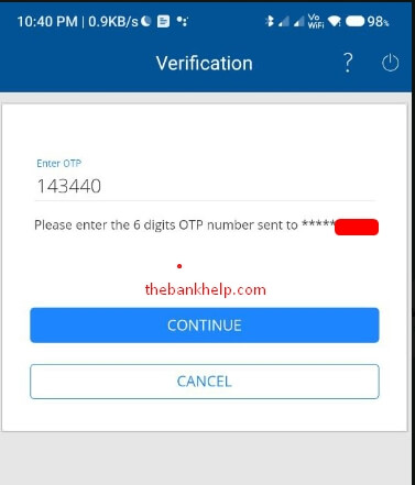 enter otp to enable online transction in hdfc credit card using app