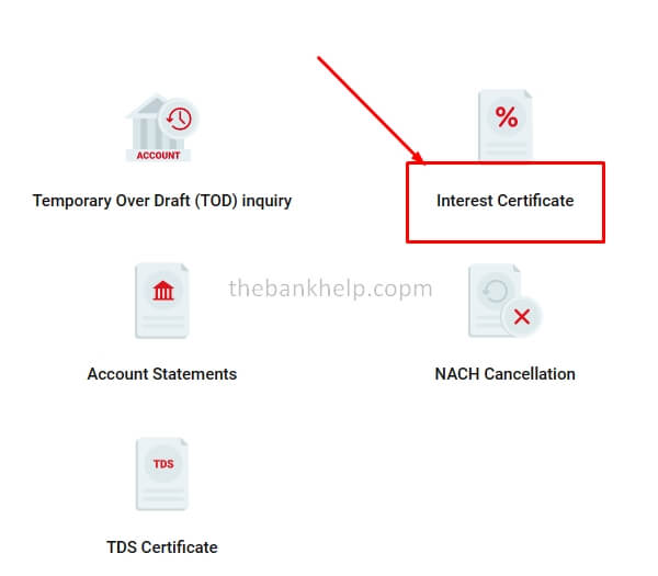 select interest certificate option in kotak netbanking