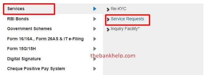 Select Service Requests option