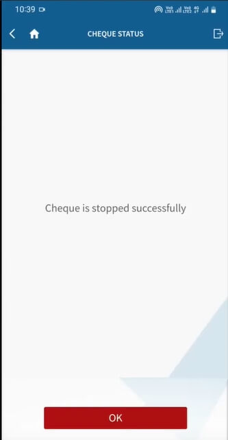 cheque stopped using yes mobile