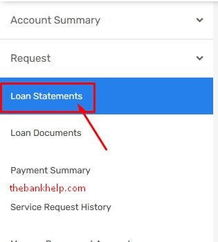 click on loan statements option in bhfl