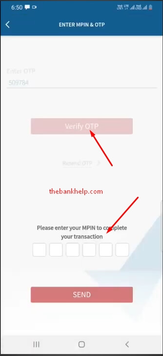 enter otp and app pin to add beneficiary using yes mobile app