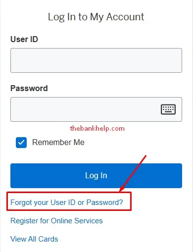 click on forgot user id option in amex portal