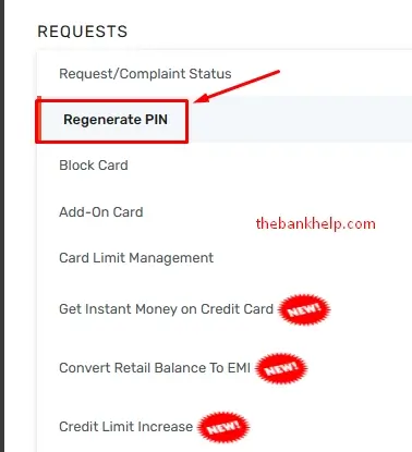 click on regenerate pin in bob website