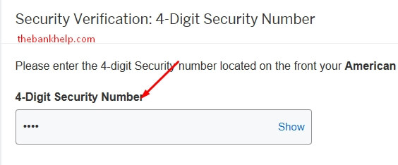 enter amex card 4 digit security number