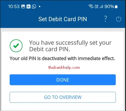 hdfc credit card pin set successfully through app